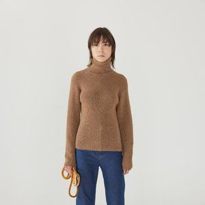 Misha and Puff Adult Natural Alpaca Gallery Turtleneck - Camel / Small